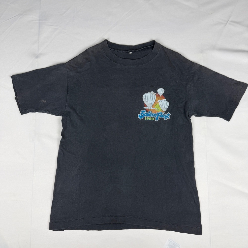 Vintage 1990 Albuquerque International Balloon Fiesta T-Shirt Black 90s Souvenir